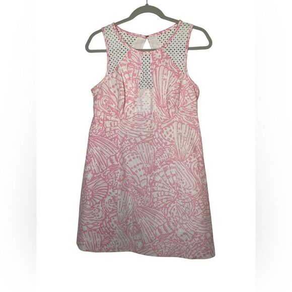 Lilly Pulitzer Kaylee Shift Dress Hubba Bubba Sea Cups Women’s Size 8 Cotton - Picture 1 of 8